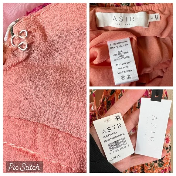 ASTR the label tropics plunge maxi dress in peach fuchsia floral - Picture 12 of 12